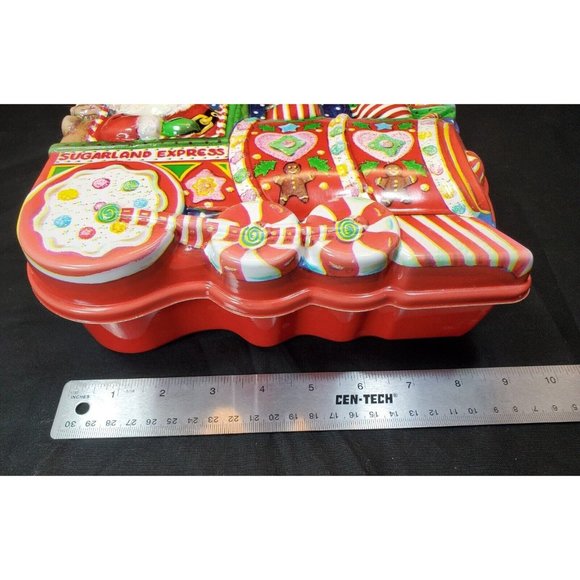 Vintage Christmas Cookie Container Plastic Santa Workshop Collectible Ullman - Picture 2 of 5